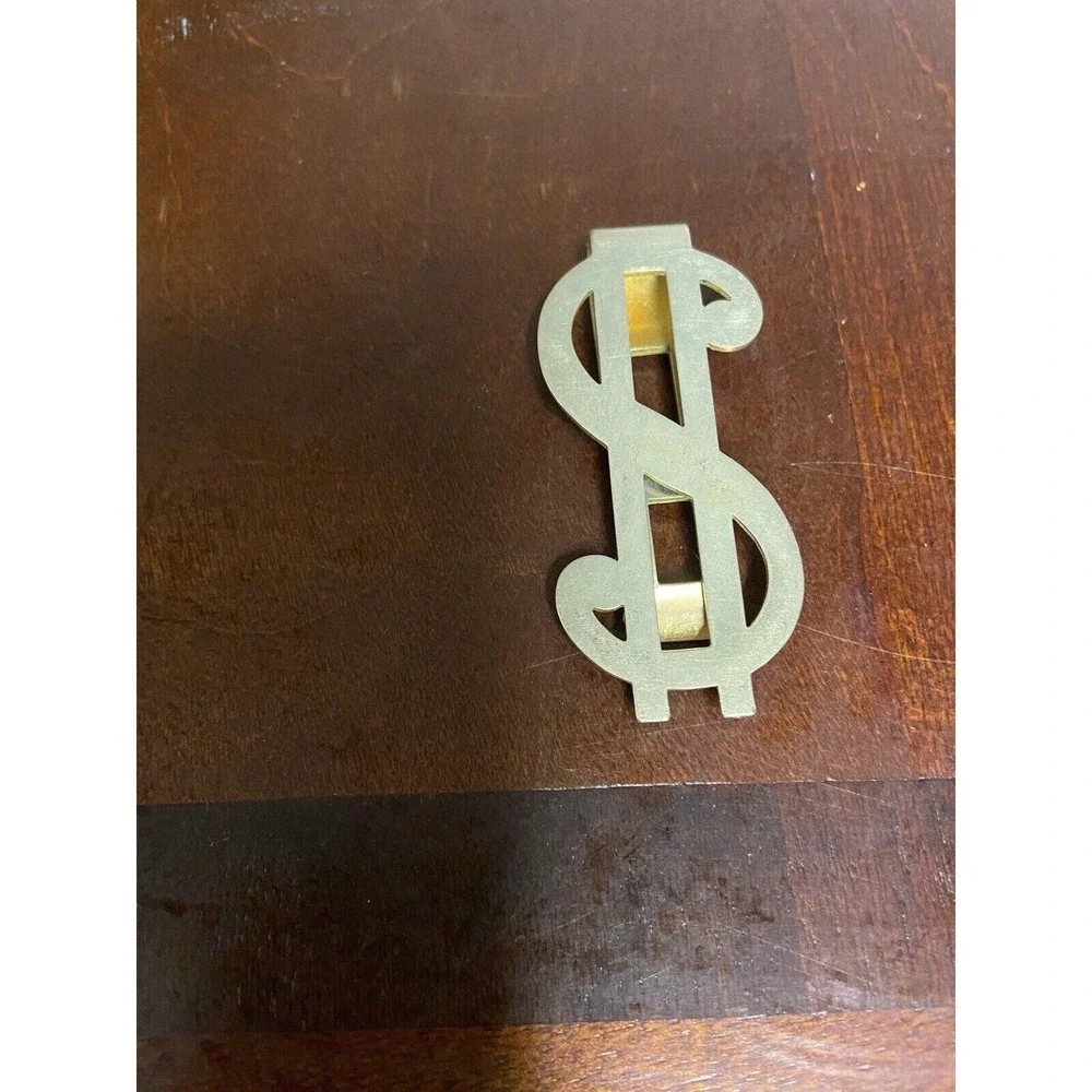 Dollar Sign $ Vintage Swank Money Clip Gold Tone